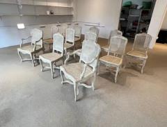 Caned Painted R gence Style Chairs 2 Arm 10 Side - 3357101