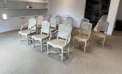 Caned Painted R gence Style Chairs 2 Arm 10 Side - 3357103