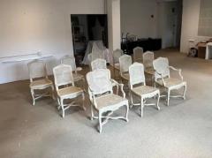 Caned Painted R gence Style Chairs 2 Arm 10 Side - 3357125