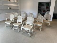 Caned Painted R gence Style Chairs 2 Arm 10 Side - 3357126
