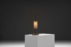 Cantilever Wooden Table Lamp with Suspended Glass Shade Europe 1980s - 4617196