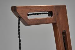 Cantilever Wooden Table Lamp with Suspended Glass Shade Europe 1980s - 4617204