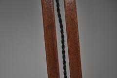 Cantilever Wooden Table Lamp with Suspended Glass Shade Europe 1980s - 4625605