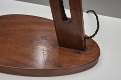Cantilever Wooden Table Lamp with Suspended Glass Shade Europe 1980s - 4625606