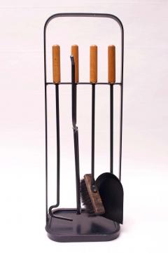 Carl Aub ck Austrian Modernist Fire Tool Set in Maple and Iron - 1701325