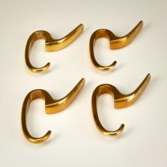 Carl Aub ck Brass and Teak Coat Hanger by Carl Aub ck for Illums Bolighus Denmark 1950s - 2948080