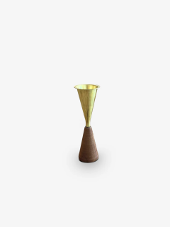 Carl Aub ck CANDLE SNUFFER IN POLISHED BRASS AND WALNUT - 3572308
