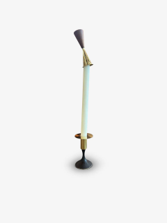 Carl Aub ck CANDLE SNUFFER IN POLISHED BRASS AND WALNUT - 3572309