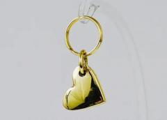 Carl Aub ck Carl Aub ck Handcrafted Midcentury Brass Heart Figurine Key Ring Chain Holder - 4055246