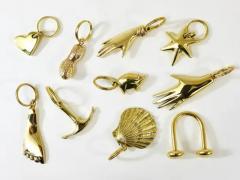 Carl Aub ck Carl Aub ck Handcrafted Midcentury Brass Heart Figurine Key Ring Chain Holder - 4055247