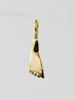 Carl Aub ck Carl Aub ck Handcrafted Midcentury Foot Brass Figurine Key Ring Chain Holder - 4055235