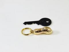 Carl Aub ck Carl Aub ck Handcrafted Midcentury Peanut Brass Figurine Key Ring Chain Holder - 4055225