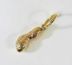 Carl Aub ck Carl Aub ck Handcrafted Midcentury Peanut Brass Figurine Key Ring Chain Holder - 4055239
