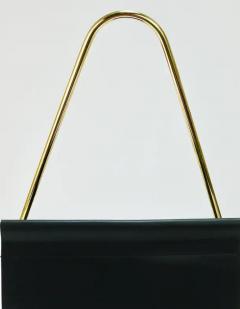 Carl Aub ck Carl Aub ck II Midcentury Magazine Rack Brass Black Leather Vintage Austria - 4064497