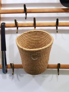 Carl Aub ck Carl Aub ck II Raffia Brass Wastepaper Basket Paper Bin Umbrella Stand 1950s - 4415160
