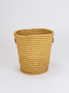 Carl Aub ck Carl Aub ck II Raffia Brass Wastepaper Basket Paper Bin Umbrella Stand 1950s - 4415162