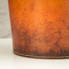 Carl Aub ck Carl Aub ck Leather and Brass Waste Paper Basket Austria 1950s - 2923199