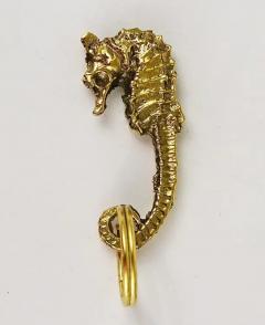 Carl Aub ck Carl Aub ck Midcentury Brass Seahorse Handmade Key Ring Chain Holder - 4055278