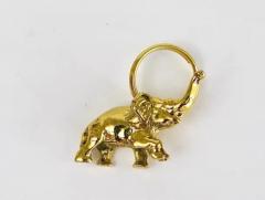 Carl Aub ck Carl Aub ck Midcentury Elephant Handmade Brass Figurine Key Ring Chain Holder - 4055259