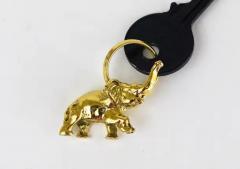 Carl Aub ck Carl Aub ck Midcentury Elephant Handmade Brass Figurine Key Ring Chain Holder - 4055274