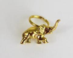 Carl Aub ck Carl Aub ck Midcentury Elephant Handmade Brass Figurine Key Ring Chain Holder - 4055279