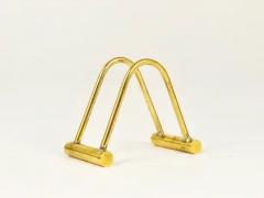 Carl Aub ck Carl Aub ck Midcentury Polished Brass Coaster Stand with Colorful Coasters - 4055599
