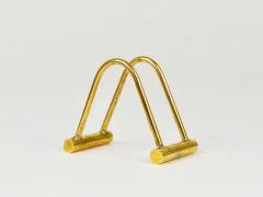 Carl Aub ck Carl Aub ck Midcentury Polished Brass Coaster Stand with Colorful Coasters - 4055601