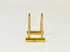 Carl Aub ck Carl Aub ck Midcentury Polished Brass Coaster Stand with Colorful Coasters - 4055602