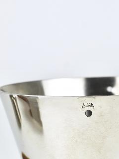 Carl Aub ck Carl Aub ck Nickel Plated Ice Bucket and Tongs Stamped Brass Austria 1950s - 4706632
