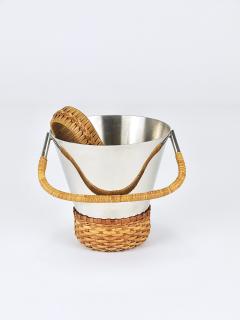 Carl Aub ck Carl Aub ck Nickel Plated Ice Bucket and Tongs Stamped Brass Austria 1950s - 4706633