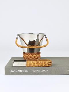 Carl Aub ck Carl Aub ck Nickel Plated Ice Bucket and Tongs Stamped Brass Austria 1950s - 4706641