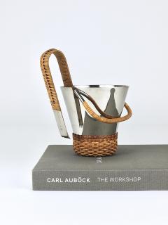 Carl Aub ck Carl Aub ck Nickel Plated Ice Bucket and Tongs Stamped Brass Austria 1950s - 4706642