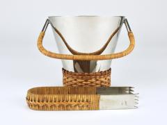 Carl Aub ck Carl Aub ck Nickel Plated Ice Bucket and Tongs Stamped Brass Austria 1950s - 4706655