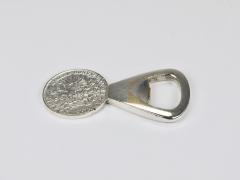 Carl Aub ck Carl Aub ck Silvered Brass Bottle Opener Habsburg 2 Florin Coin Austria 1950 - 4743563