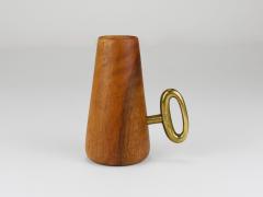 Carl Aub ck Carl Aub ck Straw Holder Corkscrew Walnut Brass Mid Century Austria 1950 - 4281915