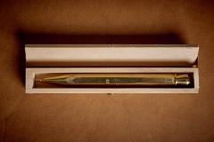 Carl Aub ck Carl Aub ck pen brass paperweight in original wooden box Austria 1950s - 3364649