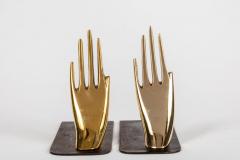 Carl Auböck, Pair of Hands Brass Bookends Set