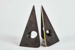 Carl Aub ck Carl Aubo ck Model 4100 Patinated Brass Bookends - 1567697