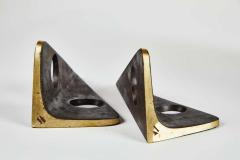 Carl Aub ck Carl Aubo ck Model 4100 Patinated Brass Bookends - 1567702