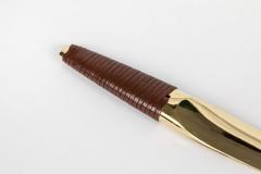 Carl Aub ck Carl Aubo ck Model 4233 Brass and Leather Paper Knife - 1109067