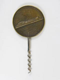 Carl Aub ck Carl Aubock Big Brass Coin Cork Screw Bottle Opener Austria 1950s - 4042335