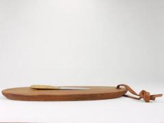 Carl Aub ck Carl Aubock Big Cutting Board with Amboss Knife Wicker Handle Walnut Leather - 4068287