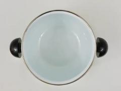 Carl Aub ck Carl Aubock Enameled Pot with Lid by Riess Orange White Green Austria 1970s - 4052392
