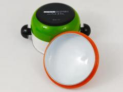 Carl Aub ck Carl Aubock Enameled Pot with Lid by Riess Orange White Green Austria 1970s - 4052408
