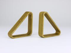 Carl Aub ck Carl Aubock III Pair Triangular Golden Iron Bookends 5443 Vienna Austria 1970s - 4415166