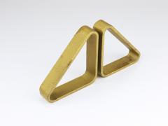 Carl Aub ck Carl Aubock III Pair Triangular Golden Iron Bookends 5443 Vienna Austria 1970s - 4415180