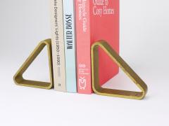 Carl Aub ck Carl Aubock III Pair Triangular Golden Iron Bookends 5443 Vienna Austria 1970s - 4415183