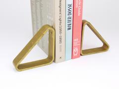 Carl Aub ck Carl Aubock III Pair Triangular Golden Iron Bookends 5443 Vienna Austria 1970s - 4415184