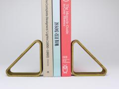 Carl Aub ck Carl Aubock III Pair Triangular Golden Iron Bookends 5443 Vienna Austria 1970s - 4415185