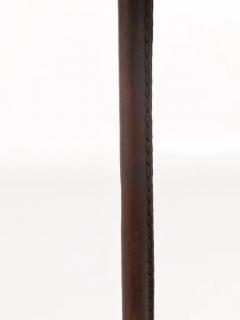 Carl Aub ck Carl Aubock Modernist Walnut Leather Candlestick Candle Holder Austria 1950s - 4052346